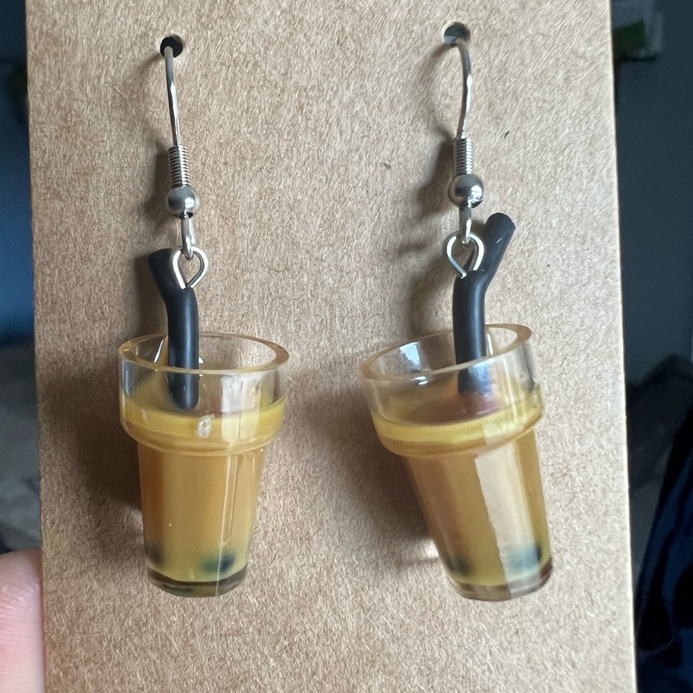 Bubble tea earrings - Coffee